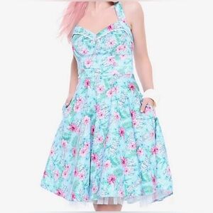 Hot Topic Tropical Hawaiian Tiki Halter Dress Luau